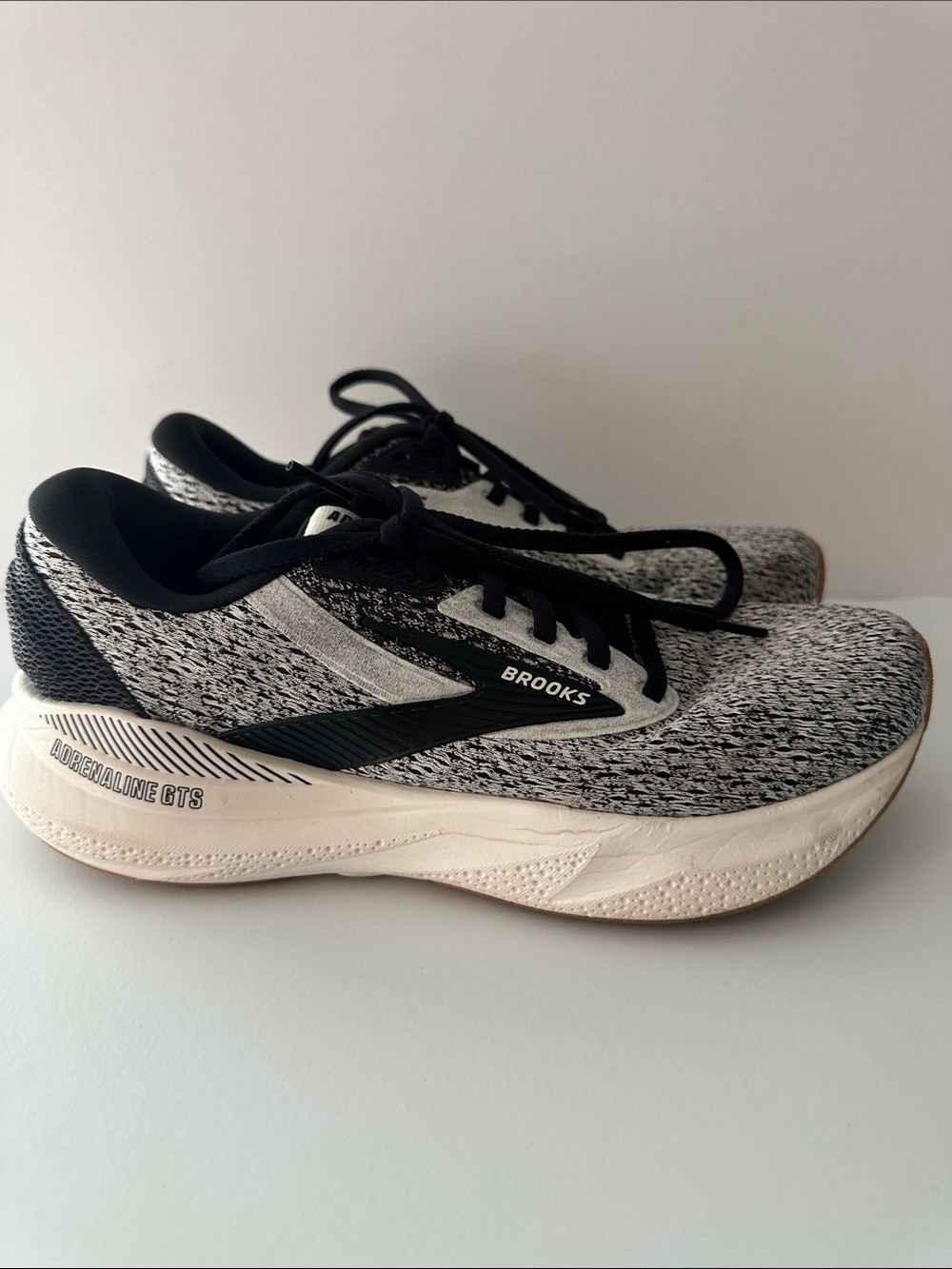 Brooks Women's Black and Gray Adrenaline GTS Knit Running Shoes